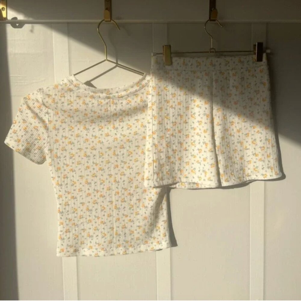 My Mum Made it Orange Blossom Crew Tee and Shorts Set M/L - Picture 4 of 8